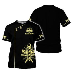 Custom 3D Barber Shop T-Shirt for Everyone