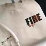 Firefighter Wife Embroidered Hoodie and T-Shirt