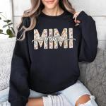 Personalized Floral Mimi T-Shirt for Grandma