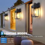 LWSOY Waterproof Motion Sensor Wall Lanterns - 2 Pack