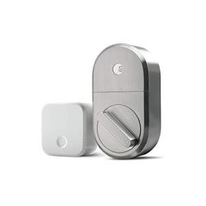 August Smart Lock with Wi-Fi Bridge, Satin Nickel
