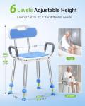 Adjustable Heavy-Duty Shower Chair with Padded Arms
