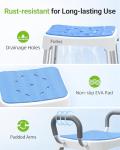 Adjustable Heavy-Duty Shower Chair with Padded Arms