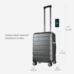 KROSER Expandable Spinner Carry-On Luggage with USB Port
