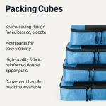 4-Piece Sky Blue Packing Cubes Travel Set