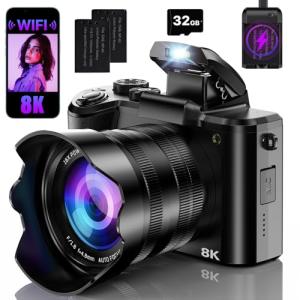 8K WiFi Vlogging Camera with Dual-Lens & Zoom