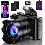 8K WiFi Vlogging Camera with Dual-Lens & Zoom