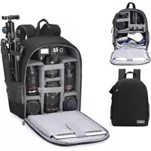 Cwatcun Waterproof Camera Backpack for DSLR and Mirrorless