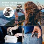 4K WiFi Camera with 64MP and 180° Flip Screen