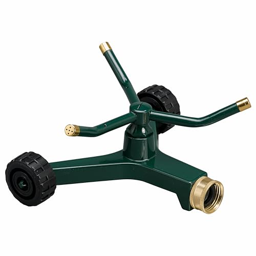 Metal 3-Arm Sprinkler with Rolling Base