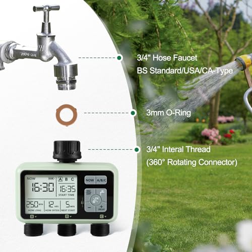 CROSOFMI Programmable Garden Watering Timer