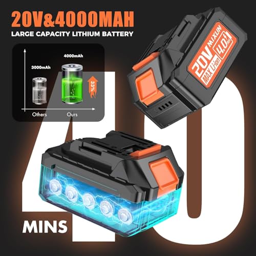 Cordless Electric Leaf Blower with Batteries and Charger