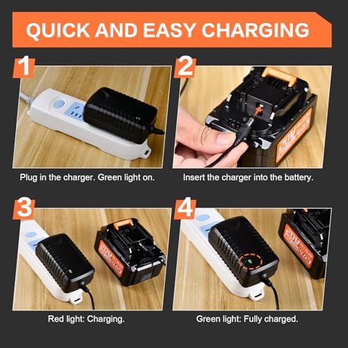 Cordless Electric Leaf Blower with Batteries and Charger