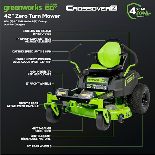 Greenworks 60V 42” Cordless Zero Turn Mower
