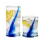 Libbey 16-Piece Blue Rock Pattern Glass Set