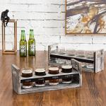 MyGift Wooden Beer Flight Set with Blackboard Panels