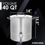 Concord 40 QT Stainless Steel Brew Kettle