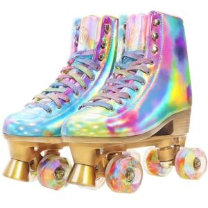 Holographic High Top Roller Skates for Women