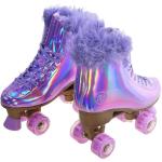 JajaHoho Women’s Lilac Holographic High Top Roller Skates