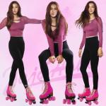 Fuchsia Quad Roller Skates with LED Wheels