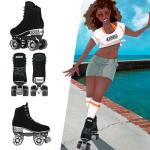Crazy Skates Evoke Suede Quad Roller Skates Black