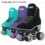 Crazy Skates Evoke Suede Quad Roller Skates Black