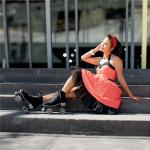 Crazy Skates Evoke Suede Quad Roller Skates Black