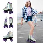 Holographic High-Top Roller Skates for All Ages