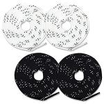 Franklin Sports Hockey Skate Laces - Set of 2 Non-Waxed Pairs - White + Black Unwaxed Ice Hockey Laces - Molded Tips - 96"