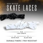 Franklin Sports Hockey Skate Laces - Set of 2 Non-Waxed Pairs - White + Black Unwaxed Ice Hockey Laces - Molded Tips - 96"