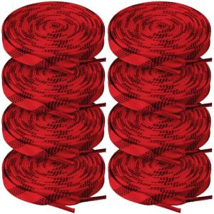 Red Waxed Hockey Laces - 4 Pairs, 108