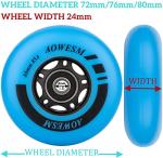 AOWESM Inline Skate Wheels 72mm 80mm 85A 8-Pack