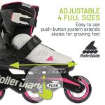 Adjustable Kids' Inline Skates - Black and Pink