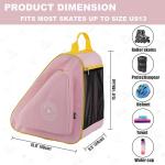 HEXIFUL Skate Bag for Ice, Inline, Roller & Quad Skates - Kids & Adults (Pink/Yellow)
