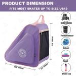 HEXIFUL Skate Bag for Ice, Inline, Roller & Quad Skates - Kids & Adults (Purple/Pink)