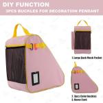 HEXIFUL Skate Bag for Ice, Inline, Roller & Quad Skates - Kids & Adults (Pink/Yellow)