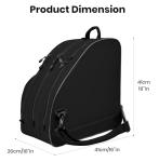 HMLIN Black Waterproof Roller Skate Bag with Adjustable Strap
