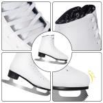MammyGol Classic White Lace-Up Ice Figure Skates