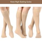 Satinior 6 Pairs High Knee Skating Socks