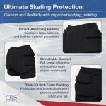 CRS Cross Padded Skating Shorts for Impact Protection