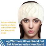 Warm Knit Fleece Leg Warmers and Headband Set