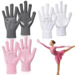 Jecery Ice Skating Gloves with Bow and Gel Padding