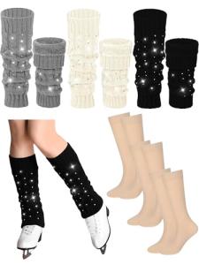 Rhinestone Leg Warmers for Figure Skating