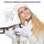 Jecery Ice Skating Gloves with Bow and Gel Padding