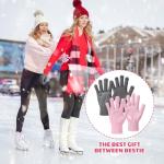 Jecery Ice Skating Gloves with Bow and Gel Padding