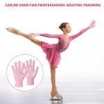 Jecery Ice Skating Gloves with Bow and Gel Padding