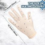 Hungdao Rhinestone Figure Skating Gloves for Women