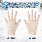 Hungdao Rhinestone Figure Skating Gloves for Women