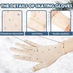 Hungdao Rhinestone Figure Skating Gloves for Women