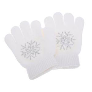 Warm Rhinestone Ice Skating Gloves for Adults